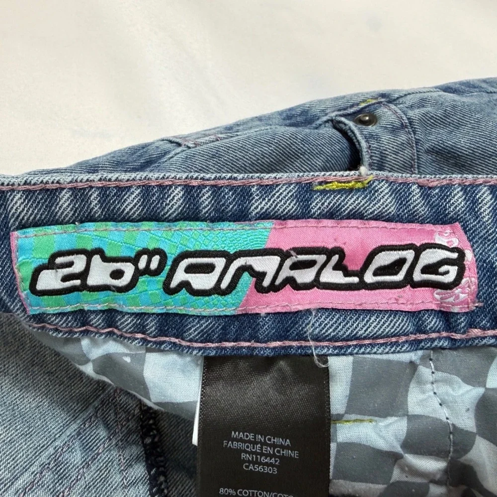 ALAB Denim Jorts Shorts Womens Size 14 (36 waist) Blue Y2K Skate Star Logo